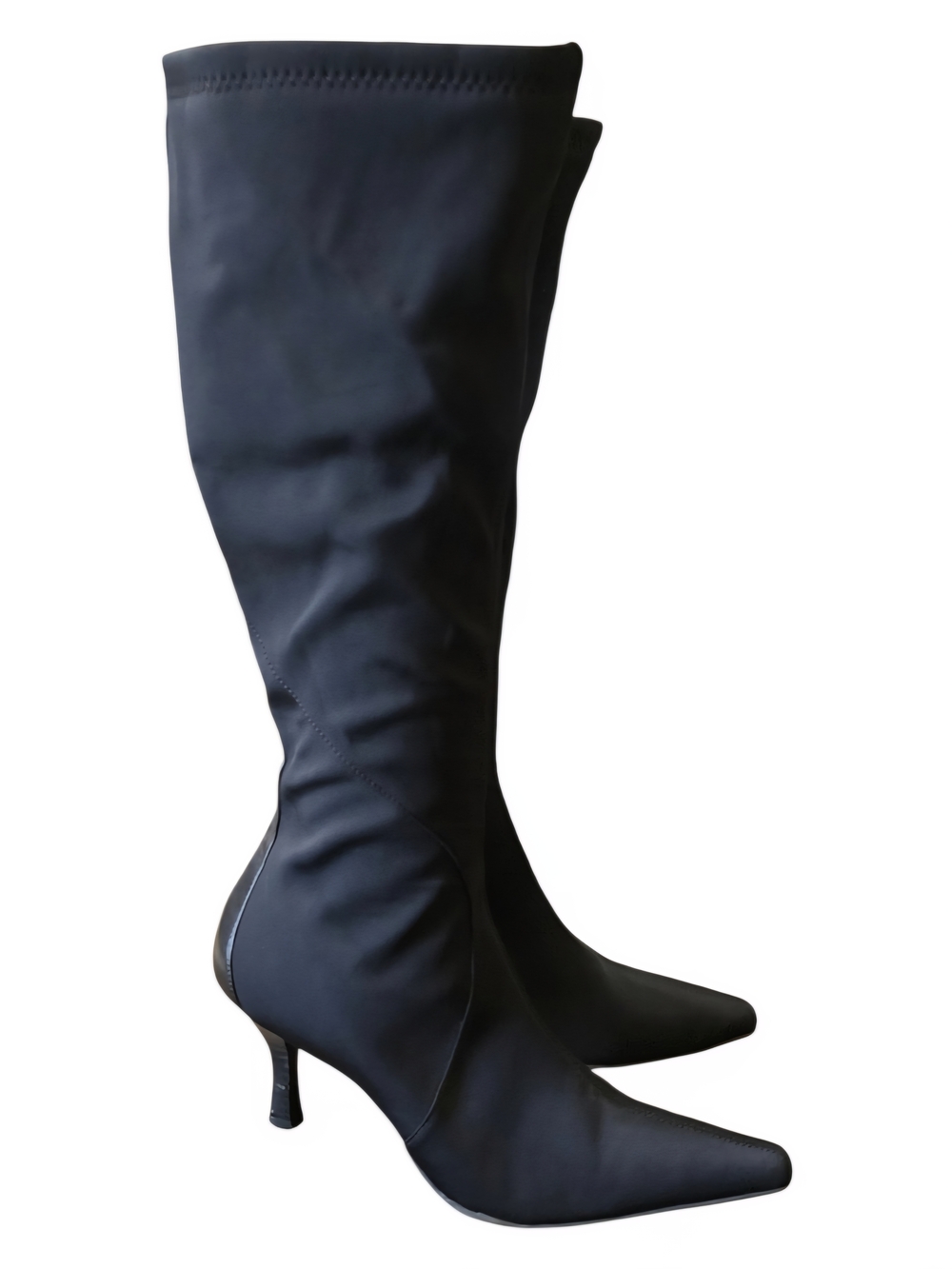 Nine West Black Pointed-Toe Knee-High Stiletto Boots